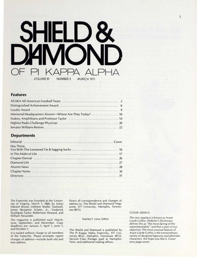 The Fraternity Was Founded..., March 1971